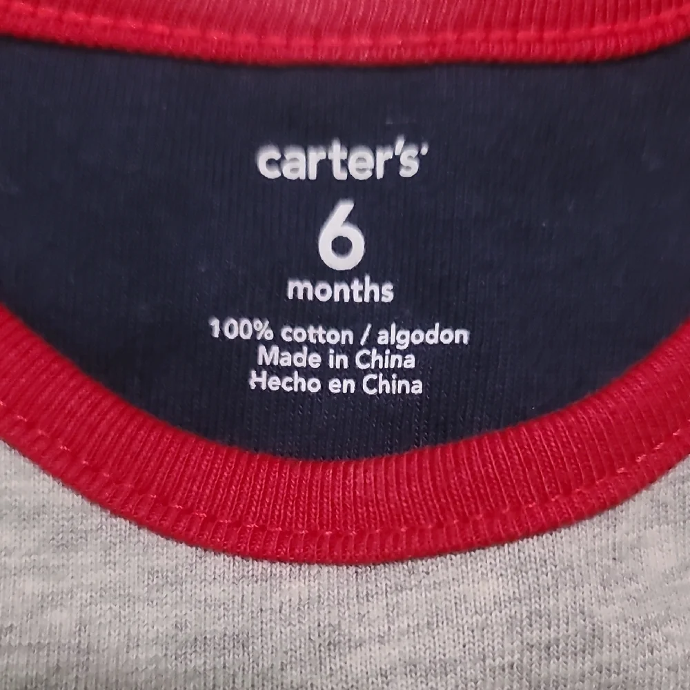 Carter's Gray Romper with Red Accents (AB1)